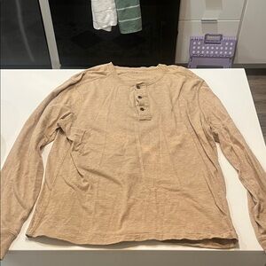 J. Crew Beige Button-Up Henley